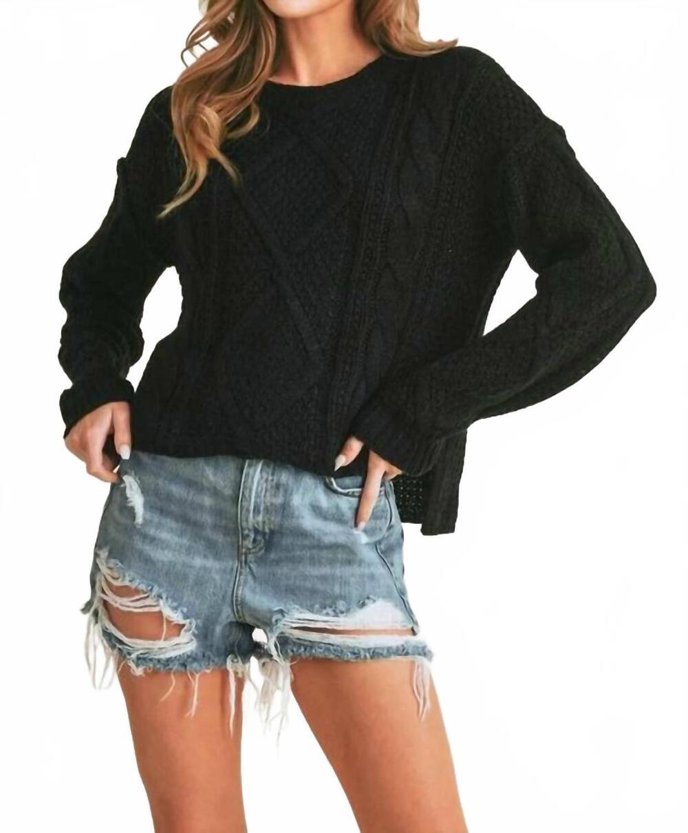 NEW AEMI + CO adela crewneck sweater in black